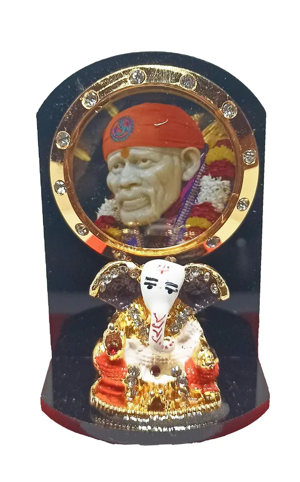 Gifts_Acrylic_Sai_Baba_ganpati_Idol_for_Car_Dashboard_Decorative_Showpiece_-_6.35_cm_(Real_Face)