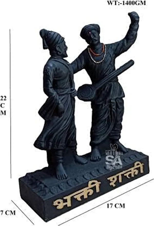 Stone_Bhakti_Shakti_Resine_Shivaji_Maharaj_and_Shant_Tukaram_Maharaj_Idol_(8_Inch,_Black)