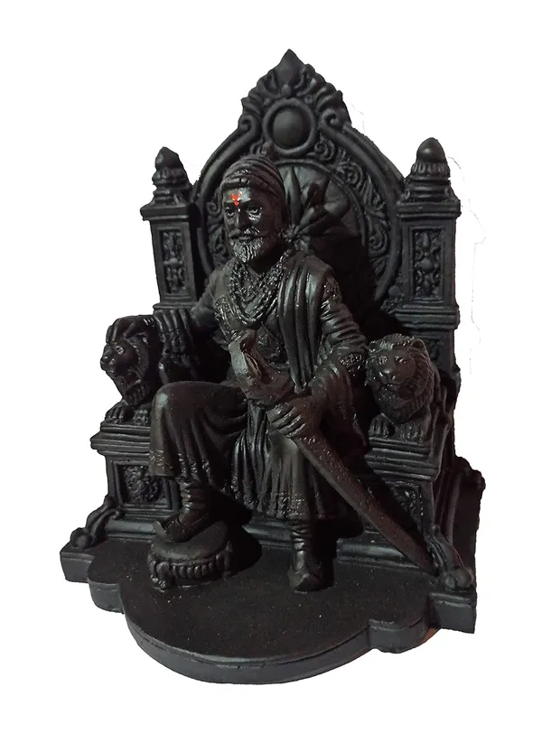S_A_Gifts_Action_Chhatrapati_Shivaji_Maharaj_With_Mudra_The_Legend_Of_Maharashtra_Statue_Idol_Showpiece_(8_Inch),_Marble