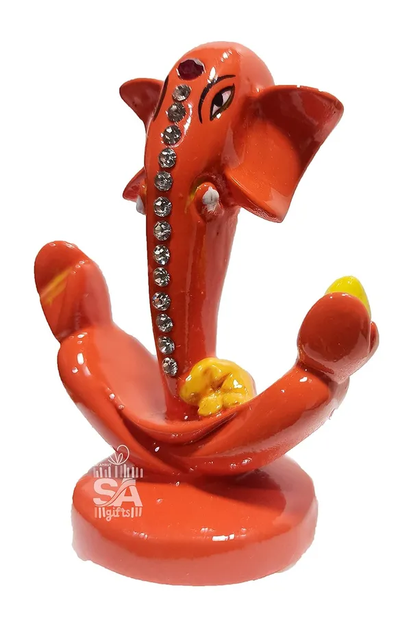 Sai_Amrut_Polyresine_Ganesh_Ji_Idol_for_Car_Dashboard_&_Gifting_Purpose_(3_Inch,_Orange)