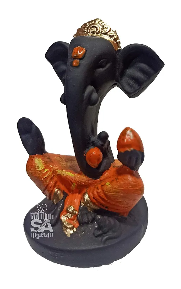 Sai_Amrut_Polyresine_Ganesh_Ji_Idol_for_Car_Dashboard_&_Gifting_Purpose_(3_Inch,_Gold_&_Orange)