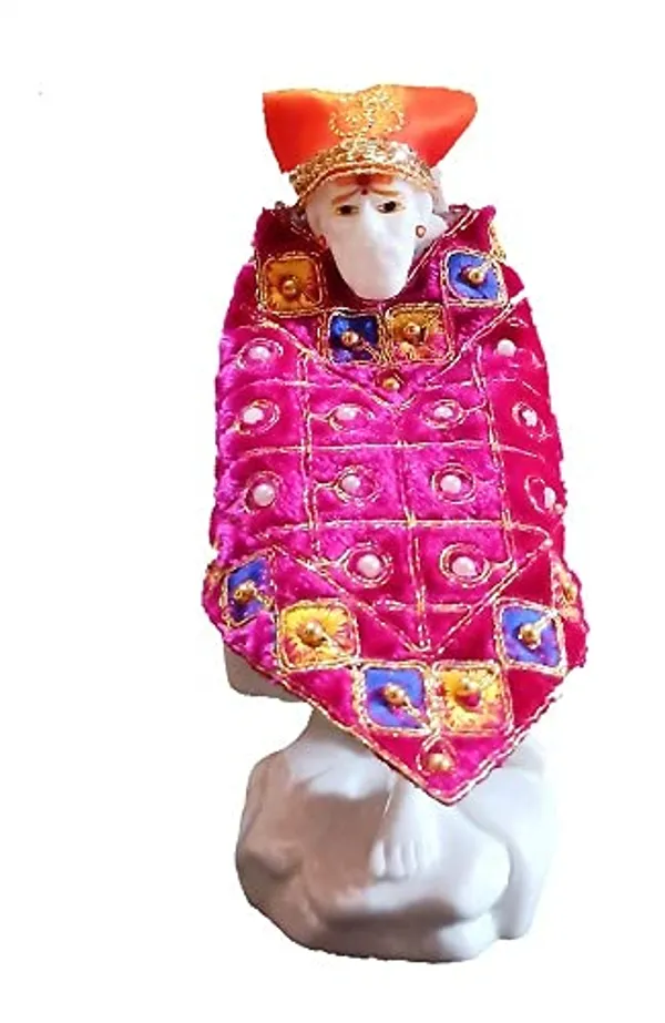 S_A_Gifts_Beautifully_Handcrafted_Sai_Baba_Dress,_Vastra,_Poshak_Embroidery_Work_with_Stone_(6_Inch,_Assorted_Colours)