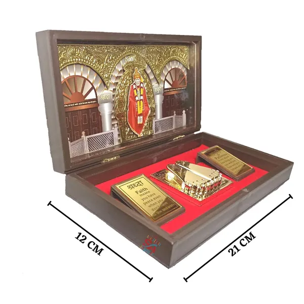 S_A_GIFTS_Sai_Baba_Golden_Photo_Frame_with_Paduka_,_,_Tabletop