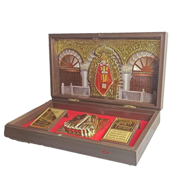 S_A_GIFTS_Sai_Baba_Golden_Photo_Frame_with_Paduka_,_,_Tabletop