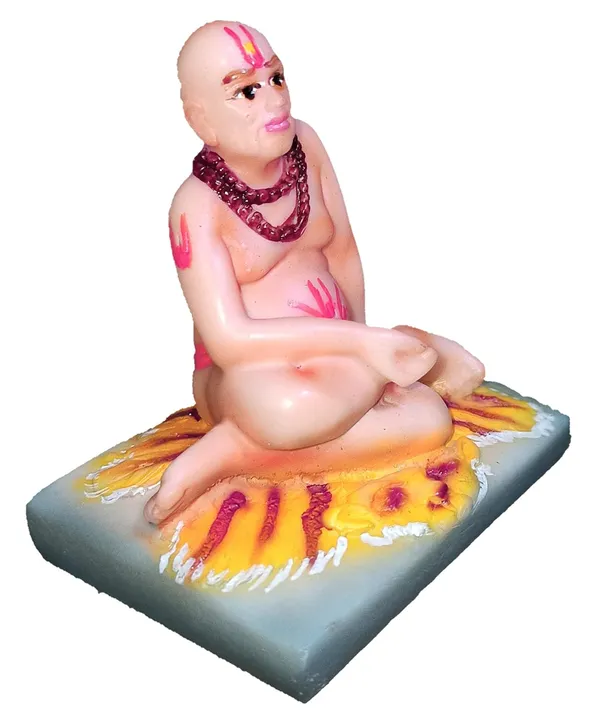 Sai_Amrut_Swami_Samarth_Idol/Murti_in_Sitting_Position_for_Car_Dashboard_(Resine),_White,_Standard_(Swamisamarth_murti)