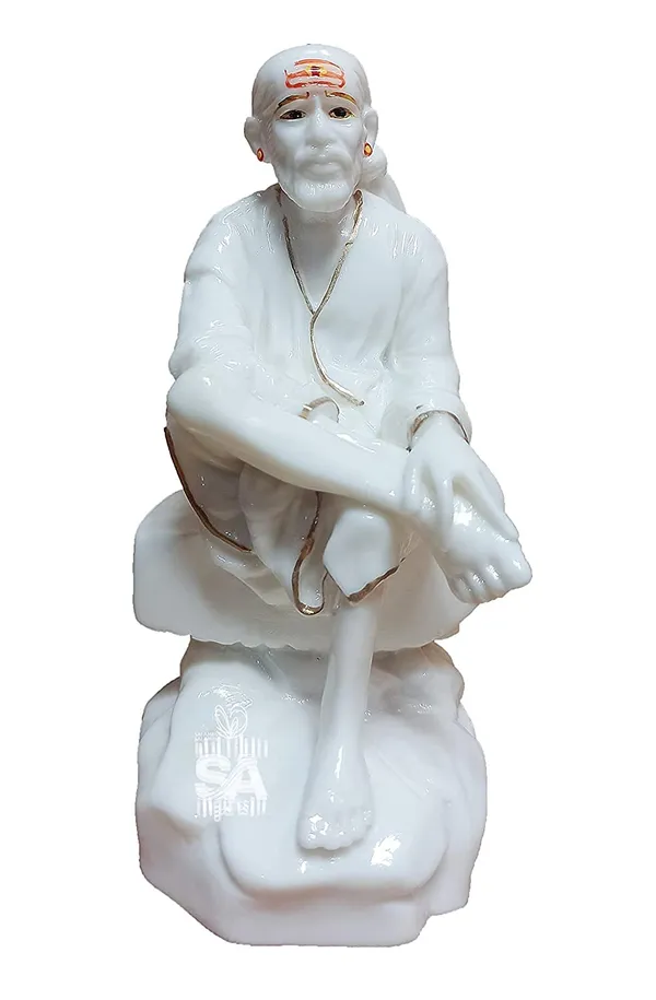 Sai_Amrut_Sai_Baba_Murti_Marble_Dust_Idol_Statue_for_Pooja_(White)_(7.5_Inch,_Printed_Dress)