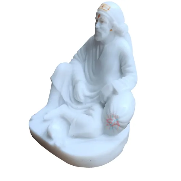 SaiBaba_Dwarkamai_Marble_Idol_for_HomeDecor_&_CarDashboard_(4_inches)