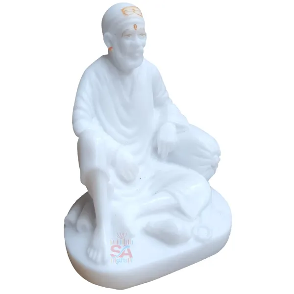 SaiBaba_Dwarkamai_Marble_Idol_for_HomeDecor_&_CarDashboard_(4_inches)