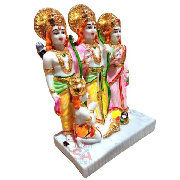 Sai_Amrut_Marble_Stone_Exclusive_Gold_Foil_Work_Ram_Darbar_Family_Idol_(Multicolor)_(5.5_Inch)