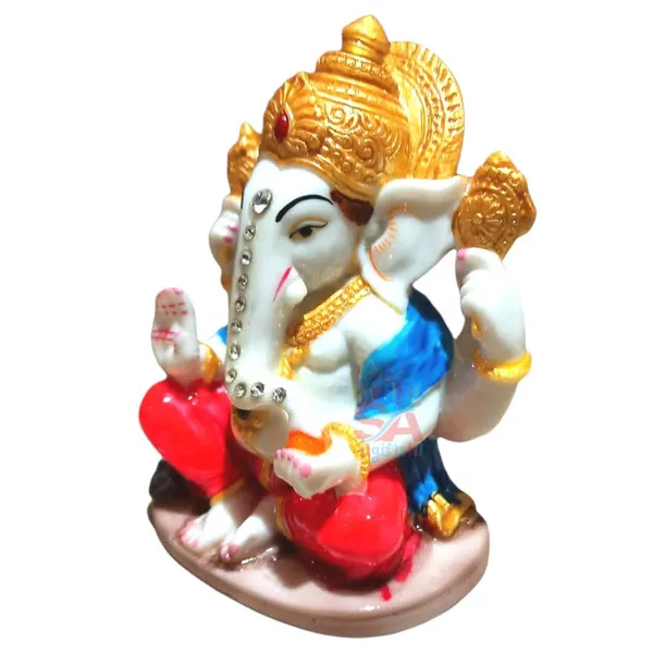 Sai_Amrut_Marble_Designer_Ganesh_ji_Idol/Murti_(White,_Red)