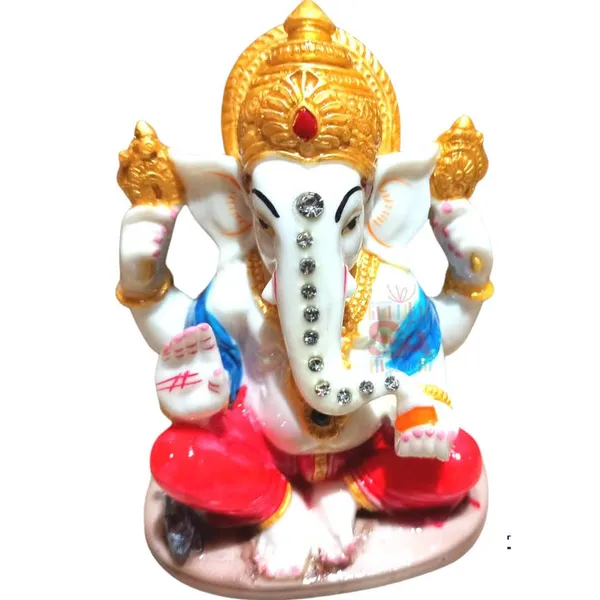 Sai_Amrut_Marble_Designer_Ganesh_ji_Idol/Murti_(White,_Red)