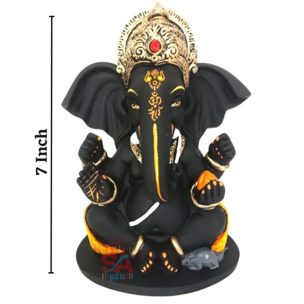Sai_Amrut_Polymarble_Matte_Finish_Ganesha_Statue_Idols_&_Figurines_(Matte_Black,_7_inch)