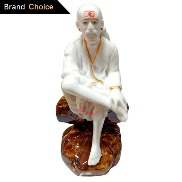 Sai_Amrut_Italian_Marble_Dust_Sai_Baba_Idol/Murti_for_Home_and_Office_Decor/Used_in_Pooja/Mandir_(6_INCH)_(2_No_Black_Stone)