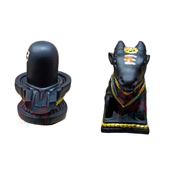 Sai_Amrut_Black_Marble_Dust_Shivling_2.5_inch_and_Nandi_2_inch_Handcrafted_&_Hand_Painted_Tilak_Idol_for_Puja_Home_Office_Temple_Car_Dashboard