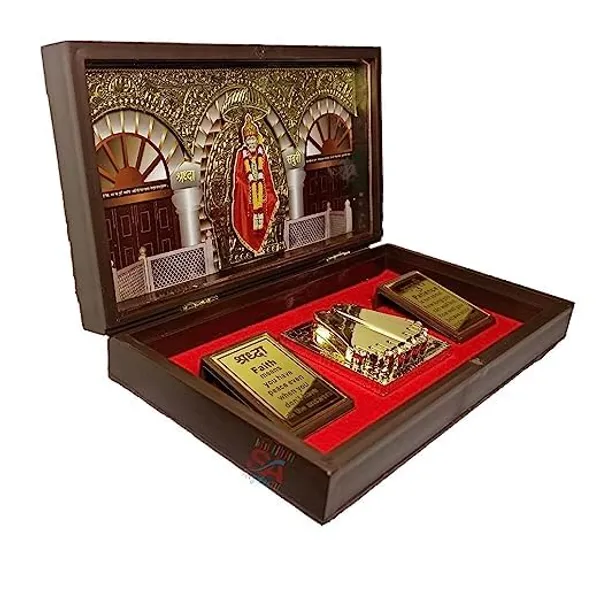 Sai_Amrut_Sadguru_Sai_MDF_Wooden_Acrylic_Decorative_Sai_Baba_Photo_Frame_with_Charan_Paduka_(Pink-Gold)