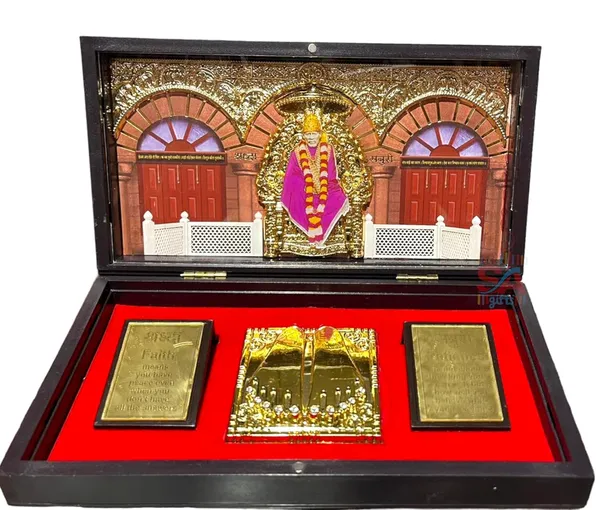 Sai_Amrut_Sadguru_Sai_MDF_Wooden_Acrylic_Decorative_Sai_Baba_Photo_Frame_with_Charan_Paduka_(Pink-Gold)
