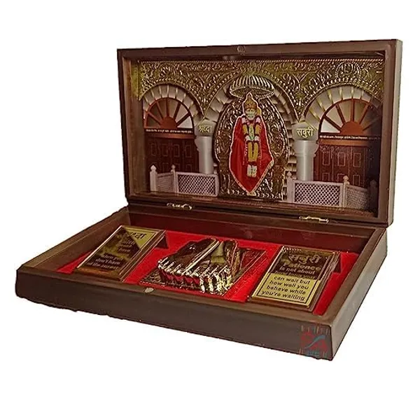 Sai_Amrut_Sadguru_Sai_MDF_Wooden_Acrylic_Decorative_Sai_Baba_Photo_Frame_with_Charan_Paduka_(Pink-Gold)