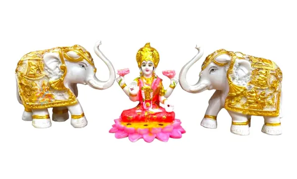 Sai_Amrut_Polymarble_Handcrafted_Laxmi_MATA_ji_Idol/Statues_for_Home_Decor,_Pooja_(4.5_inch)_(Multicolor_(Combo)),_Religious