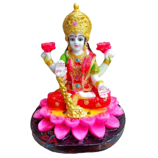 Sai_Amrut_Polymarble_Handcrafted_Laxmi_MATA_ji_Idol/Statues_for_Home_Decor,_Pooja_(4.5_inch)_(Multicolor_(Combo)),_Religious
