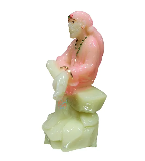 SAI_Baba_Marble_Radium_Statue_Ideal_for_Home,_Office,_Mandir_Temple_for_Home_Decor,_Pooja_Worship_Room_Use_(9Inch)