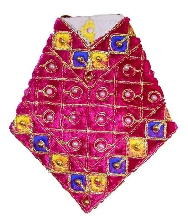 Handcrafted_Sai_Baba_Poshak_Dresses_-_Multi-Coloured_Velvet_Cloth_-_Sai_Ram_Vastra_-_Unique_and_Divine_Sai_Baba_Dress_Set_-_Pack_of_7_(4No_9_Inch,_Design_-_3)