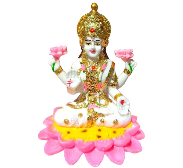 Sai_Amrut_Polymarble_Handcrafted_Laxmi_MATA_ji_Idol/Statues_for_Home_Decor,_Pooja_(4.5_inch)_(Gold_Foil),_Religious