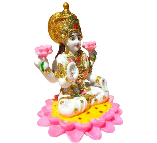 Sai_Amrut_Polymarble_Handcrafted_Laxmi_MATA_ji_Idol/Statues_for_Home_Decor,_Pooja_(4.5_inch)_(Gold_Foil),_Religious