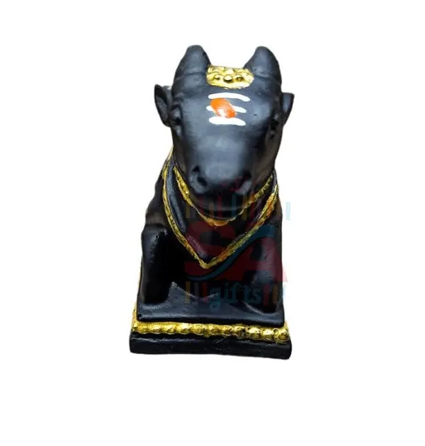 Marble_Shivling_and_Nandi_Decorative_Showpiece_(Black,_Nandi)