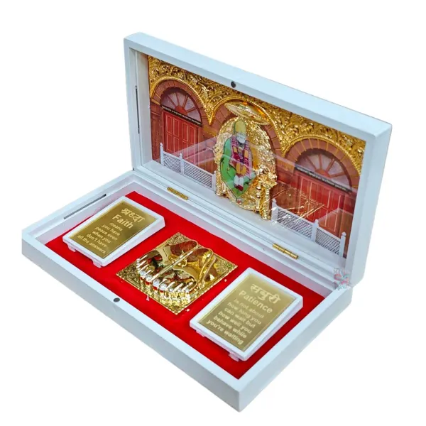 Gold_Plated_Sai_Baba_Photo_Frame_With_Charan_Paduka_Box_Return_Gifts