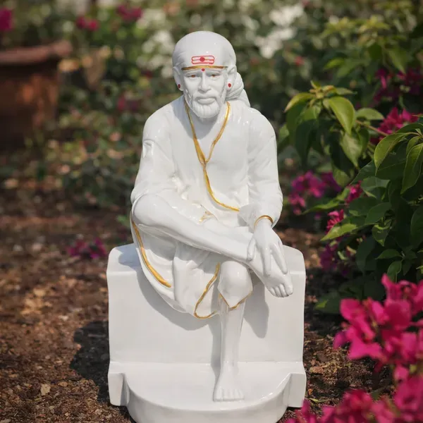 White_Marble_Sai_Baba_Sitting_Idol_9_Inch_Premium_Handcrafted_Murti_With_More