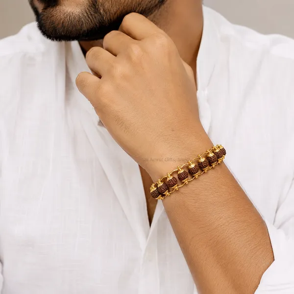 Premium_Rudraksha_Gold_Bracelet_for_Men_&_Women_|_Spiritual_Bracelet_|_Sai_Amrut_Gifts,_Shirdi