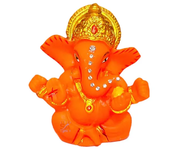 Marble_Orange_Matte_Ganeshji_Idol_For_Car_Dashboard_3inch_Orange_3