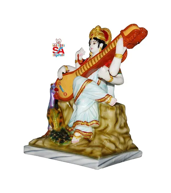 Marble_Saraswati_Idols_12_Inch_Multicolour