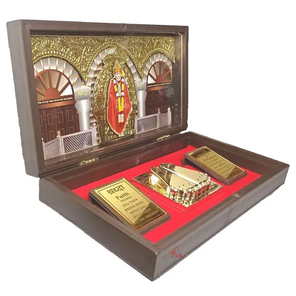 S_A_Gifts_Sai_Baba_Golden_Photo_Frame_With_Paduka_Tabletop