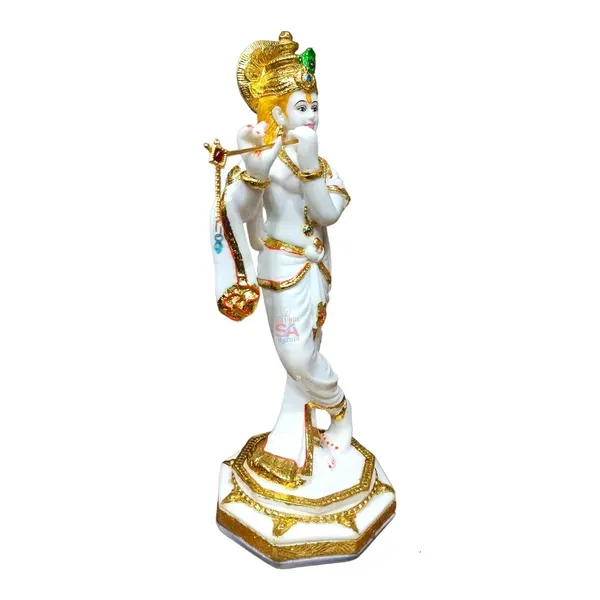 Home_Decor_Gold_Foil_Work_Marble_Idol_Lord_Krishna_Sculpture_Idol_Decorativ