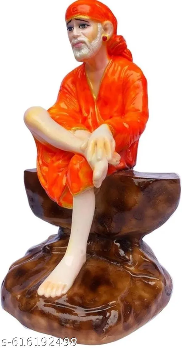 Handpainted_Sai_Baba_Murti_In_Orange_Dress_Durable_Polyresin_God_Idol_For_Pooja_Room_And_Office_Table
