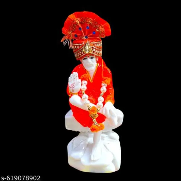 Sai_Amrut_Gifts_Premium_Marble_Sai_Baba_Statue_6_Inch_Orange_Combo