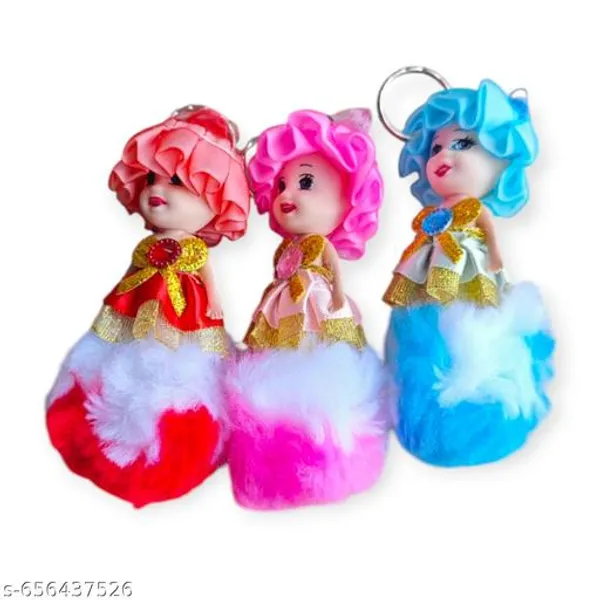 Set_Of_6_Cute_Doll_Keychains_With_Furry_Dress_Multicolor_Girls_Keyring_Combo_For_Bags_Gifts