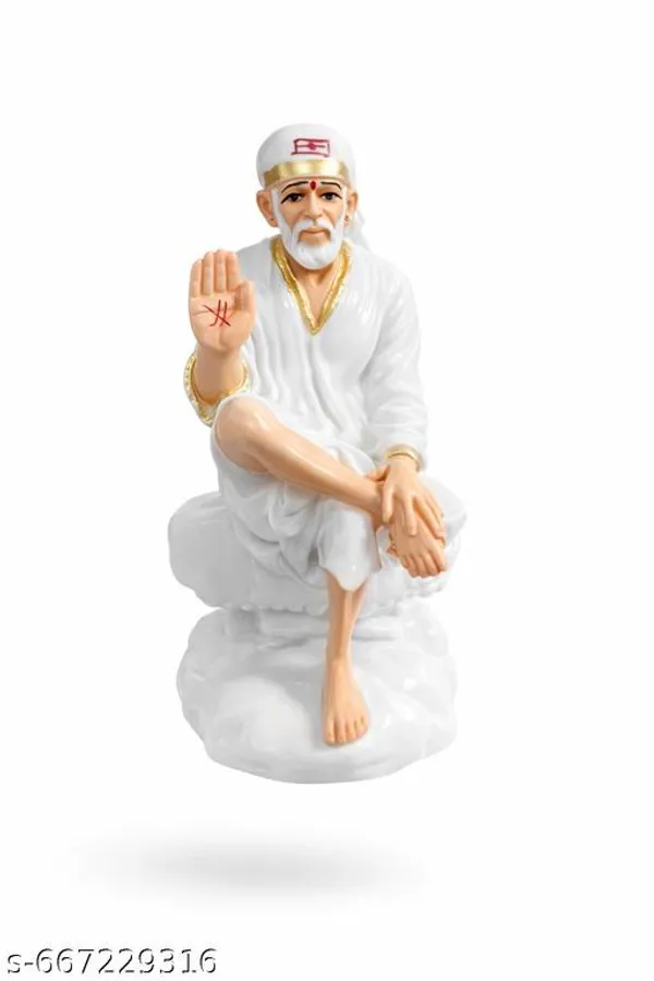 Sai_Amrut_Gifts_Sai_Baba_Sitting_Idol_With_Blessing_Hand_White_Polymarble_Murti_For_Home_Pooja_6_Inch