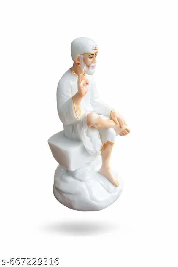 Sai_Amrut_Gifts_Sai_Baba_Sitting_Idol_With_Blessing_Hand_White_Polymarble_Murti_For_Home_Pooja_6_Inch