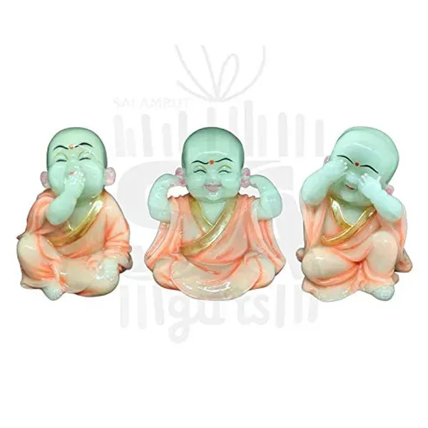 Re_Sine_Radium_Little_Buddha_Monk_Sculpture_15_Cm_Orange_3_Piece