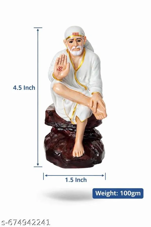 Sai_Amrut_Giftssai_Baba_Sitting_Idol_4_5_Inch_Blessing_Hand_White_Marble_Finish_Murti_Home_Temple_Office_Car_Dashboard_Decorative_Showpiece