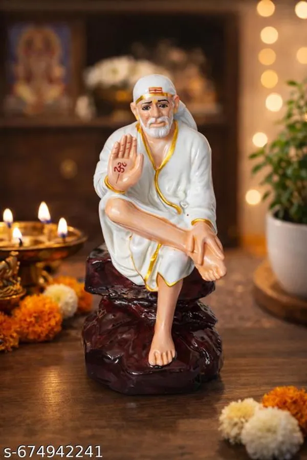 Sai_Amrut_Giftssai_Baba_Sitting_Idol_4_5_Inch_Blessing_Hand_White_Marble_Finish_Murti_Home_Temple_Office_Car_Dashboard_Decorative_Showpiece