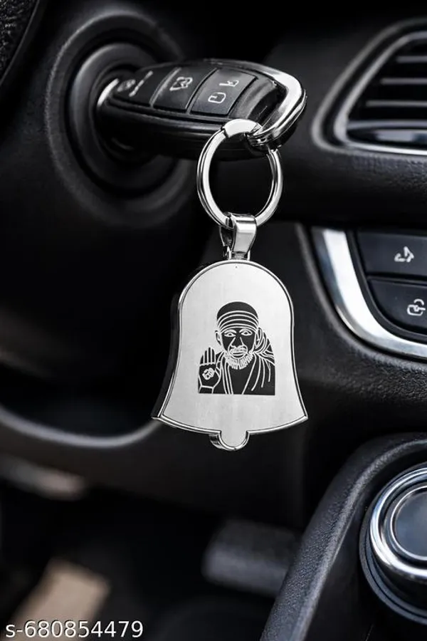 Sai_Baba_Bell_Shape_Silver_Metal_Keychain_Spiritual_Religious_Gift_For_Car_Bike_Home_Keys