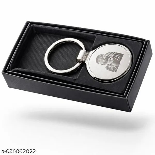 Sai_Baba_Round_Shape_Silver_Metal_Keychain_Spiritual_Religious_Key_Ring_Gift