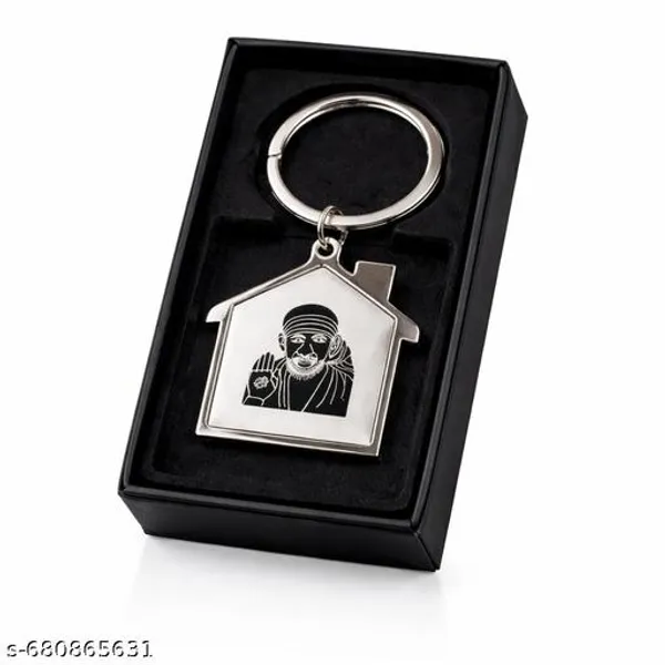 Sai_Baba_House_Shape_Silver_Metal_Keychain_Lucky_Spiritual_Keychain_For_Home_Car