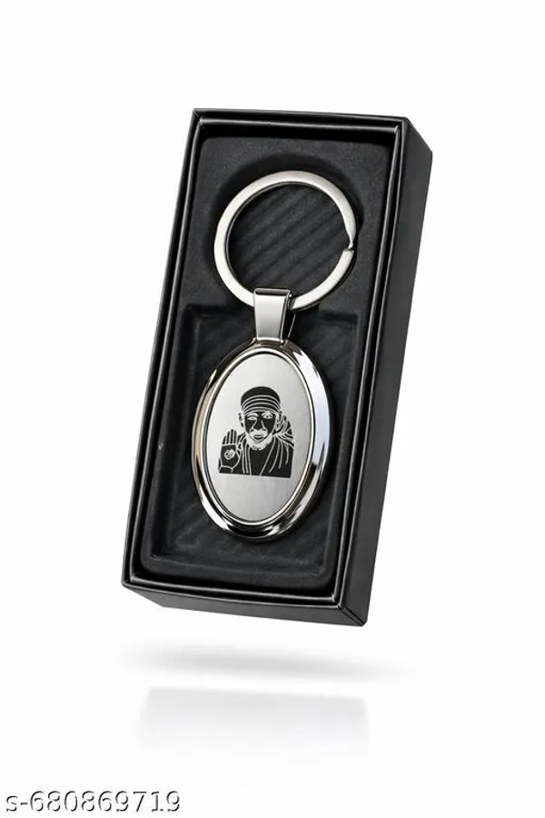 Sai_Baba_Oval_Shape_Silver_Metal_Keychain_Spiritual_Religious_Key_Ring_For_Car_Bike