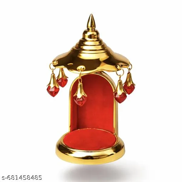 Golden_Car_Dashboard_Mini_Temple_Singhasan_For_God_Idol_Red_Velvet_Finish_Decorative_Mandir_For_Car_Home_Pooja