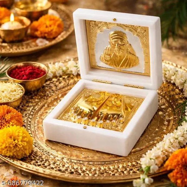 Sai_Baba_Gold_Plated_Charan_Paduka_With_Photo_In_Premium_White_Box_3_Inch_Religious_Gift_For_Home_Office_Pooja_Festivals