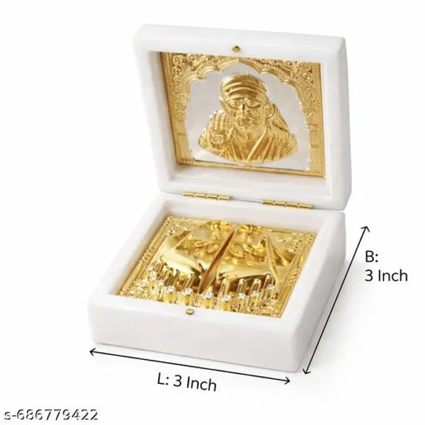 Sai_Baba_Gold_Plated_Charan_Paduka_With_Photo_In_Premium_White_Box_3_Inch_Religious_Gift_For_Home_Office_Pooja_Festivals